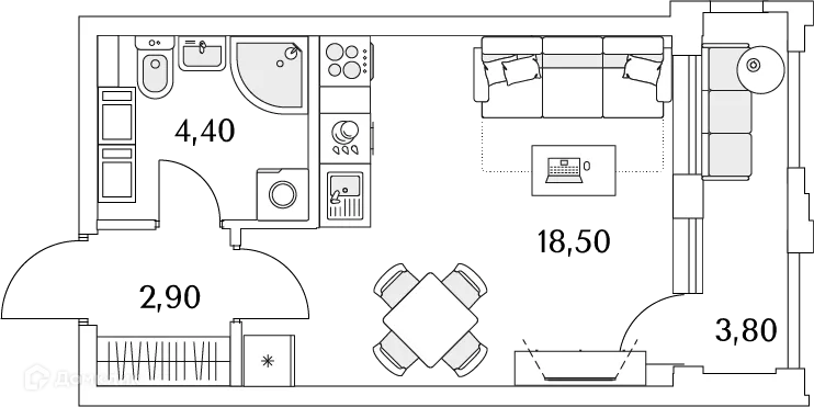 Фото квартиры в ЖК "Тайм Сквер"