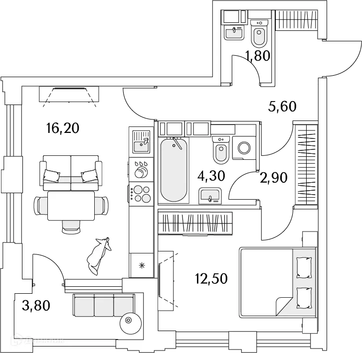 Фото квартиры в ЖК "Тайм Сквер"