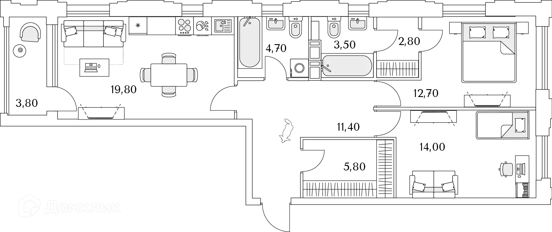 Фото квартиры в ЖК "Тайм Сквер"