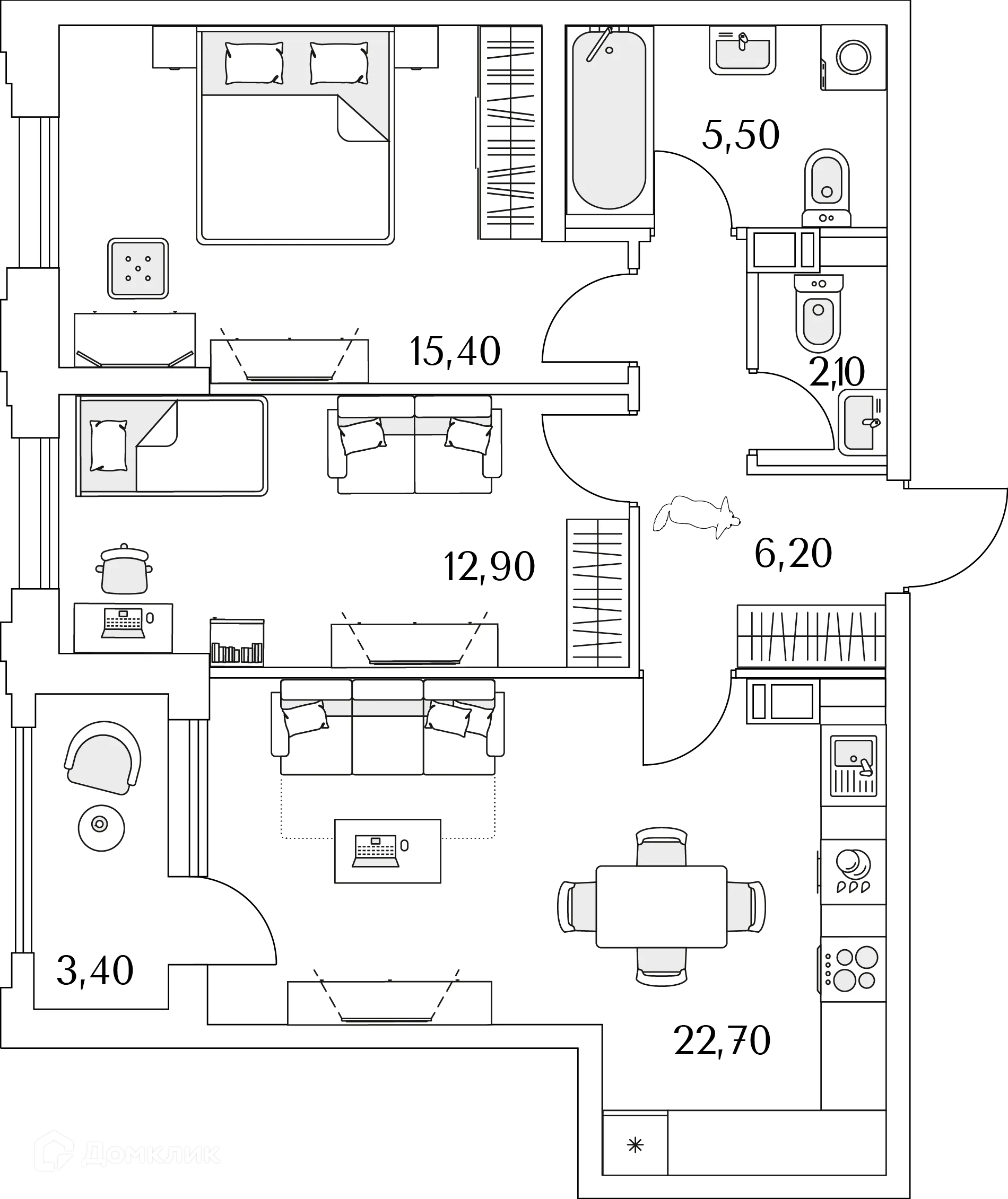 Фото квартиры в ЖК "Тайм Сквер"