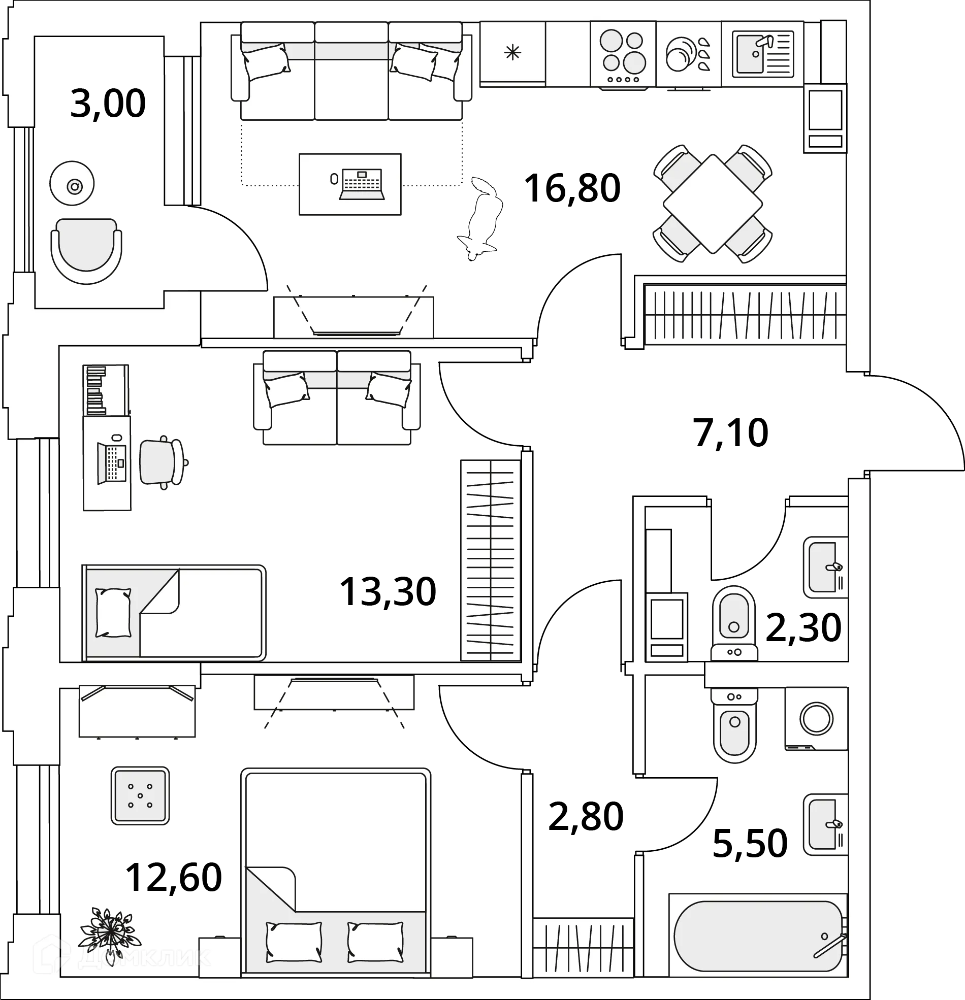 Фото квартиры в ЖК "Тайм Сквер"