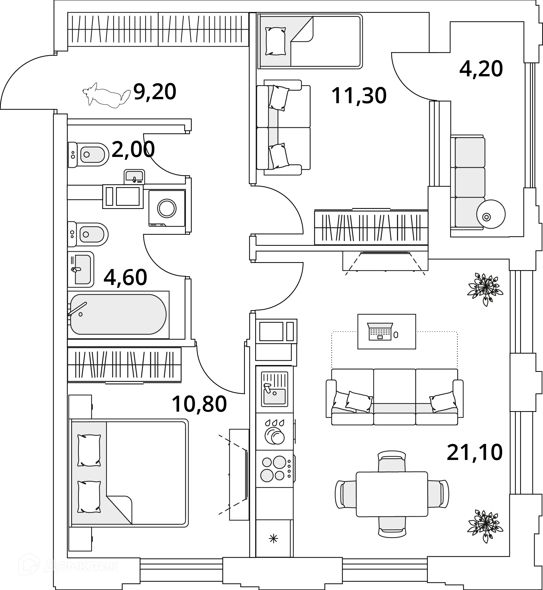 Фото квартиры в ЖК "Тайм Сквер"