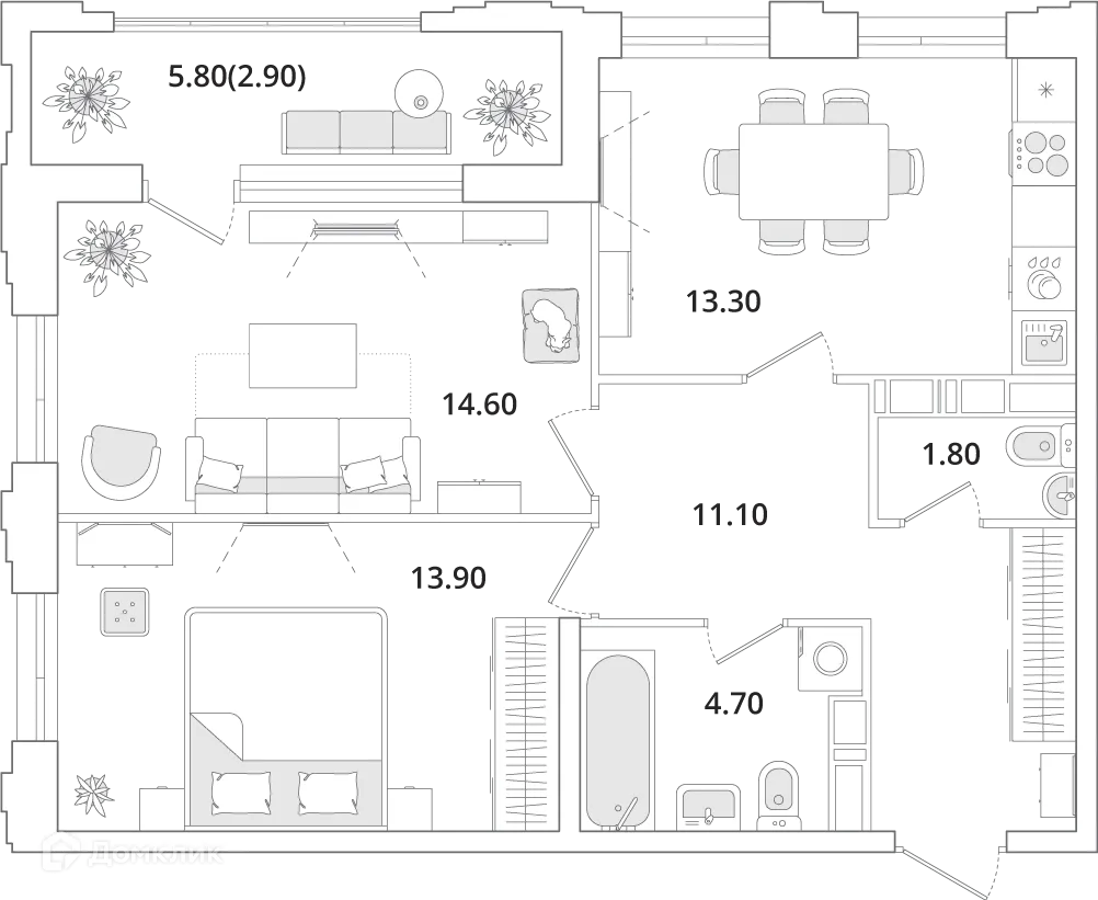 Фото квартиры в ЖК "Тайм Сквер"