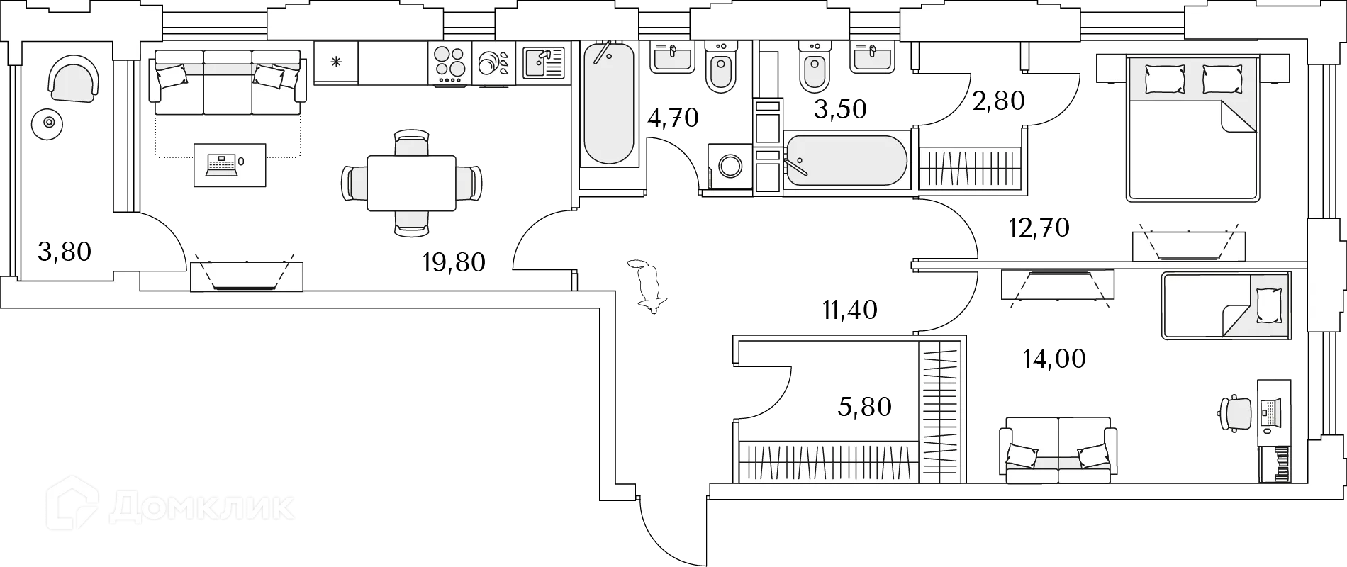 Фото квартиры в ЖК "Тайм Сквер"