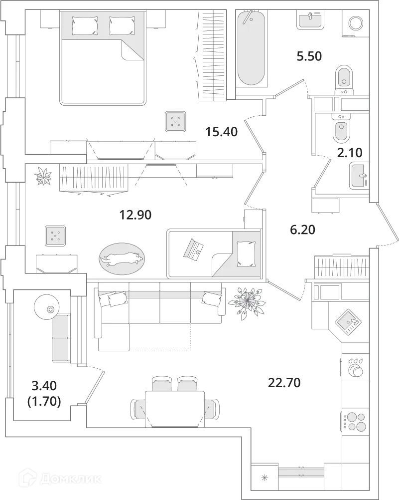 Фото квартиры в ЖК "Тайм Сквер"