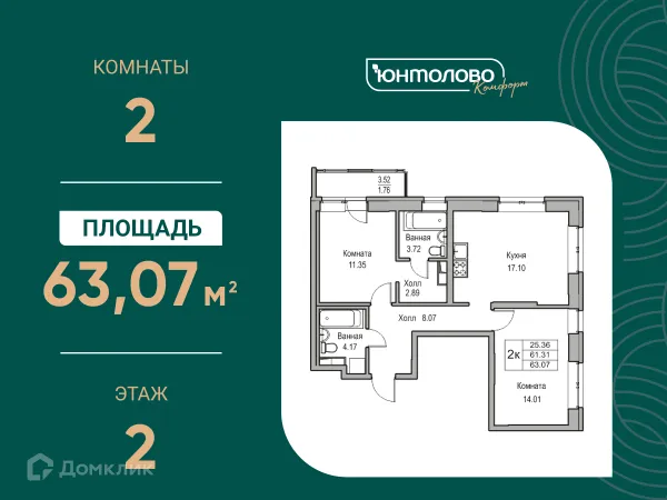 2 комн. квартиры в Санкт-Петербурге новостройки