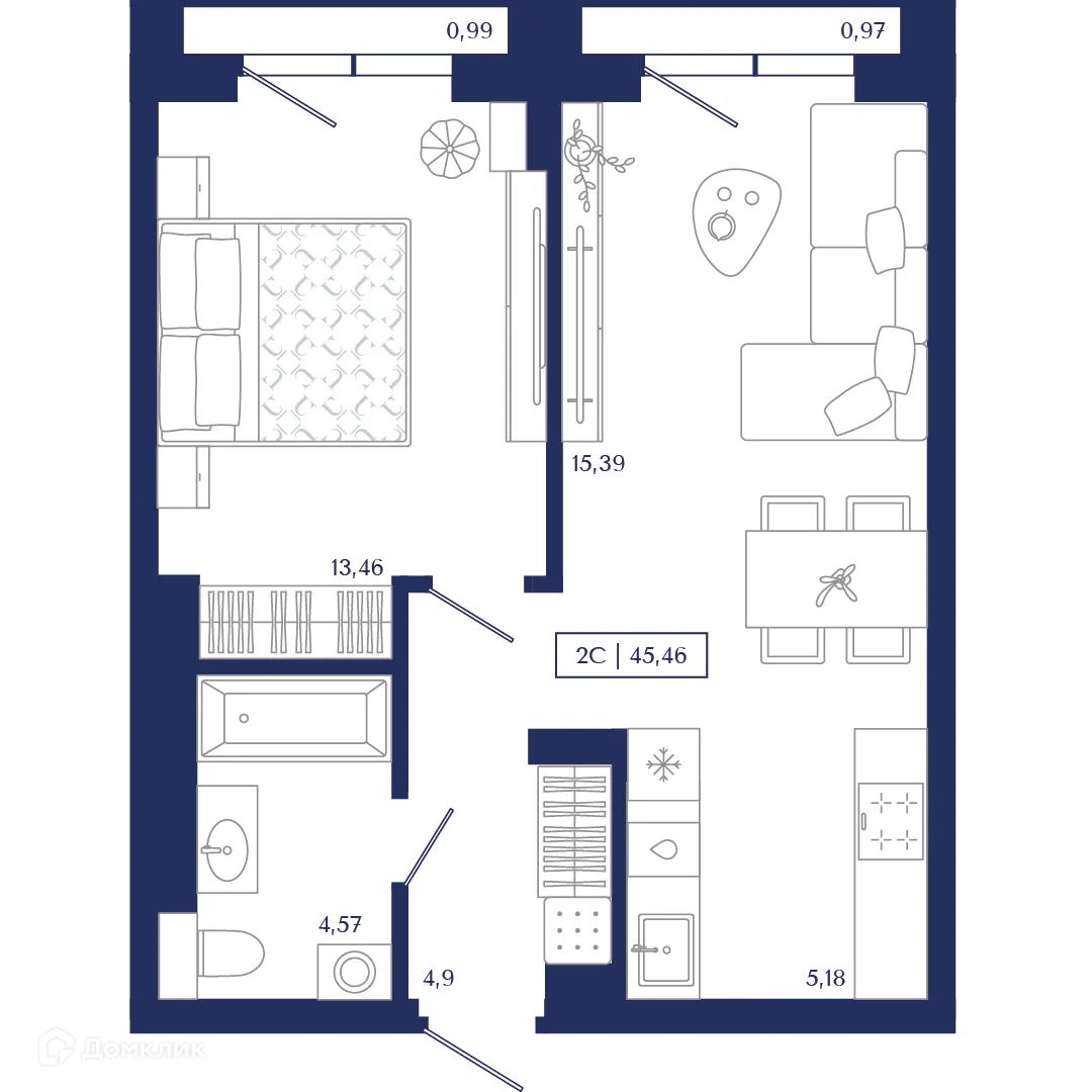 Фото квартиры в ЖК Unity Center (Юнити Центр)