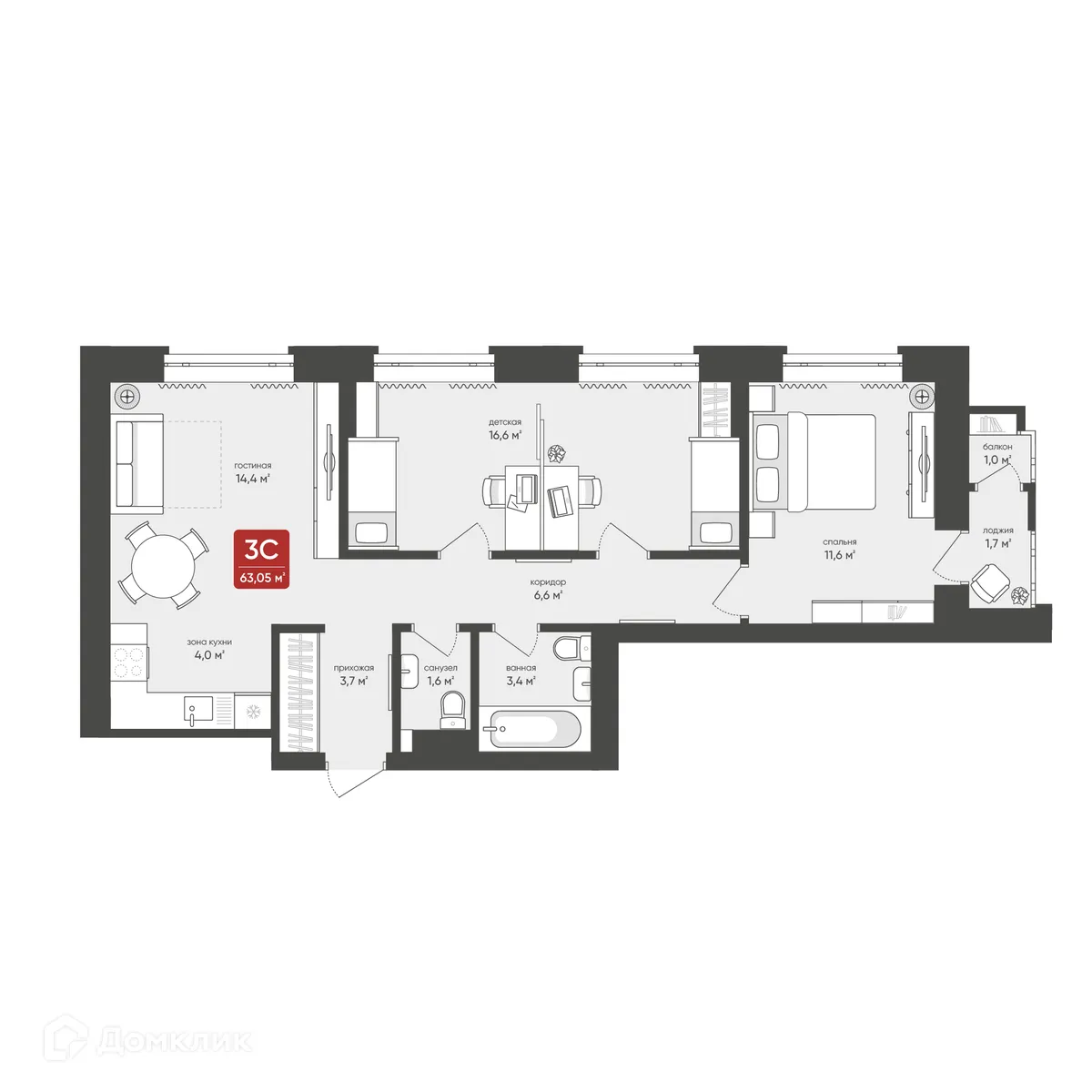 Фото квартиры в ЖК Дом по ул Промышленная