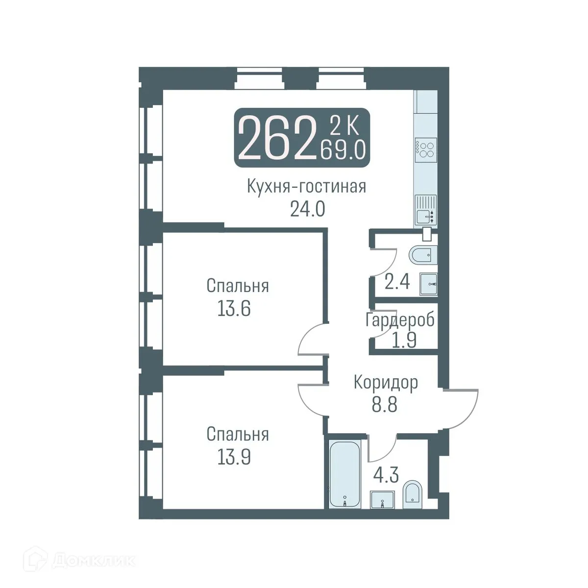 Фото квартиры в ЖК "КВАРТАЛЫ НЕМИРОВИЧА"