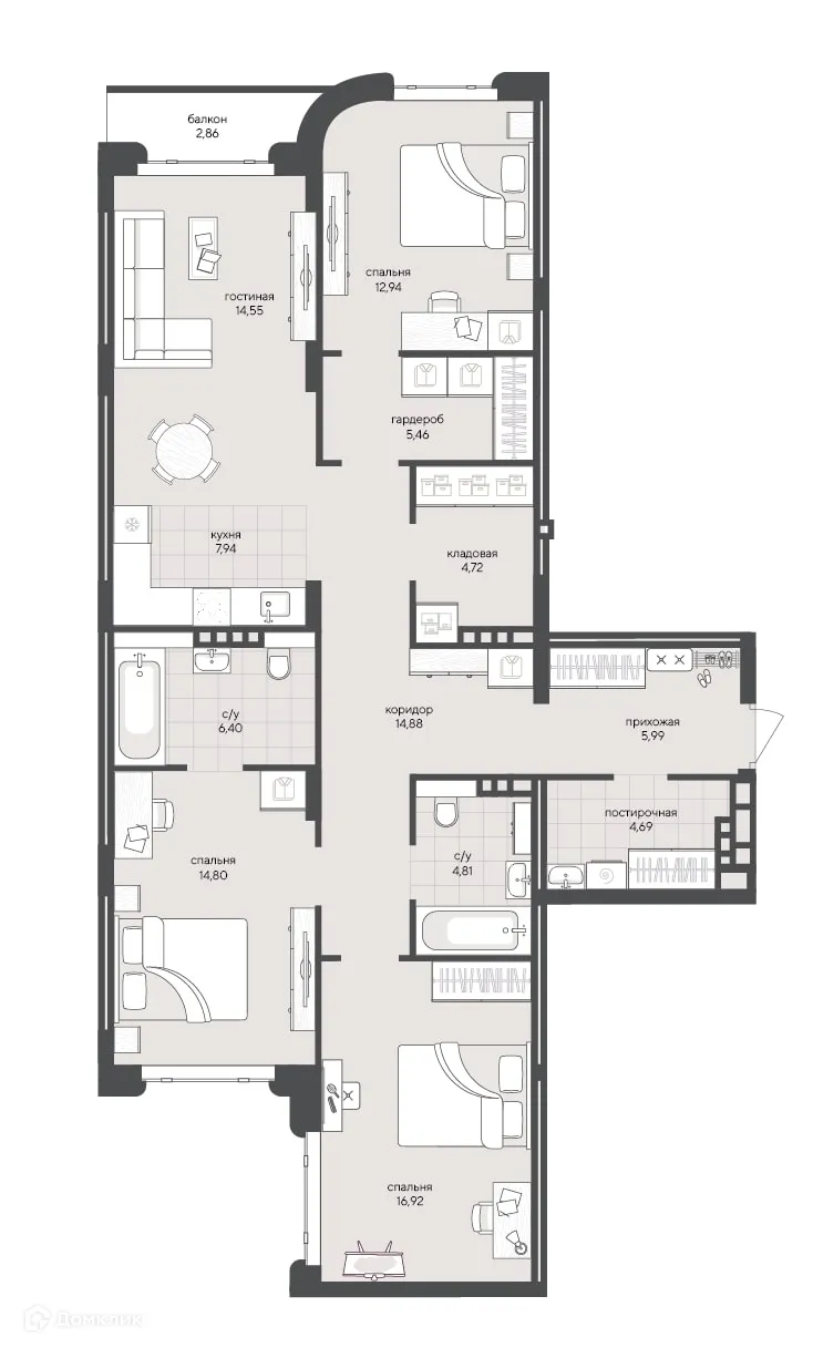 Фото квартиры в ЖК Скандиа. Квартал в Кедровом