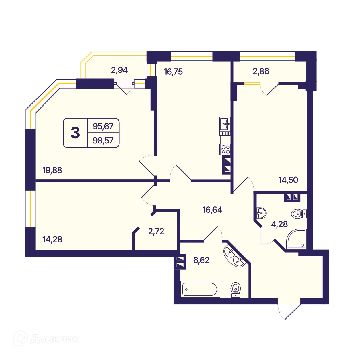 Фото квартиры в ЖК Астон. Шесть звезд