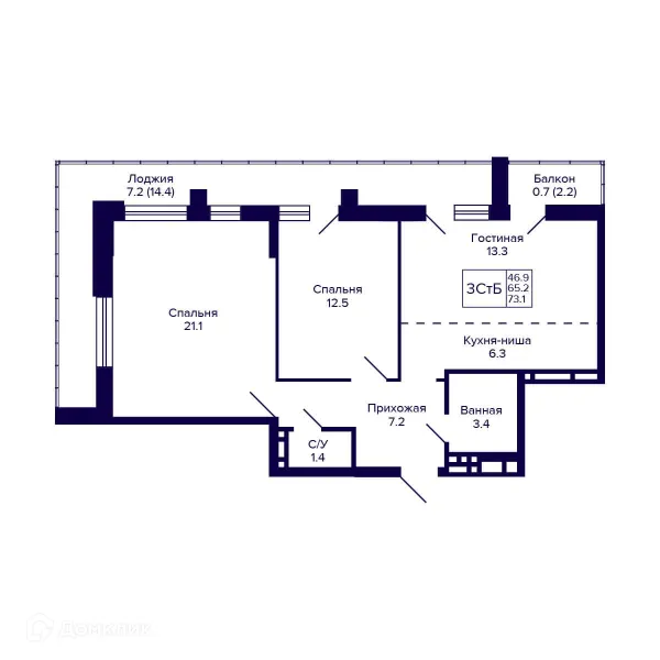 Квартира в ЖК  GORIZONT  (ГОРИЗОНТ)