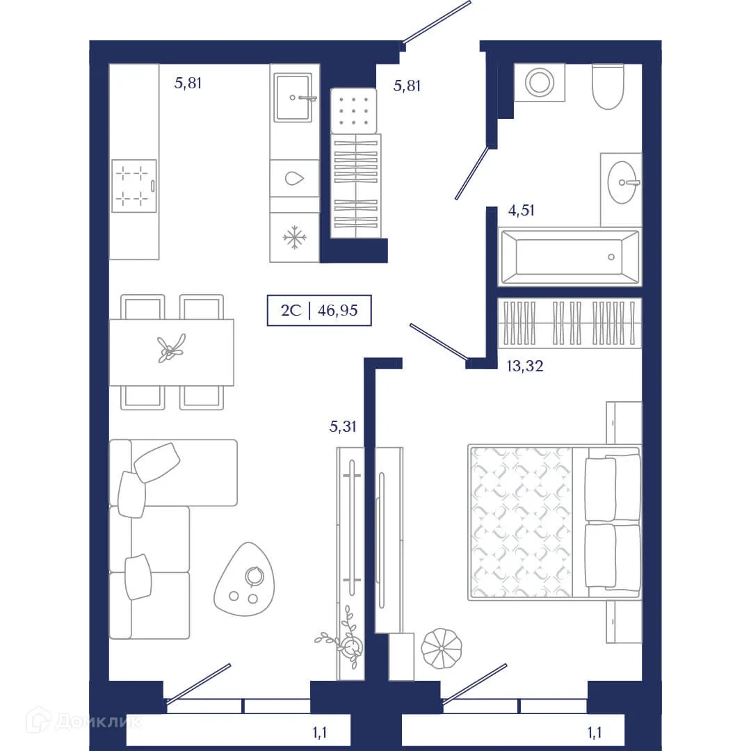 Фото квартиры в ЖК Unity Center (Юнити Центр)
