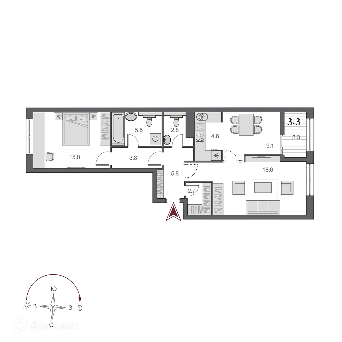 Фото квартиры в ЖК Нобель