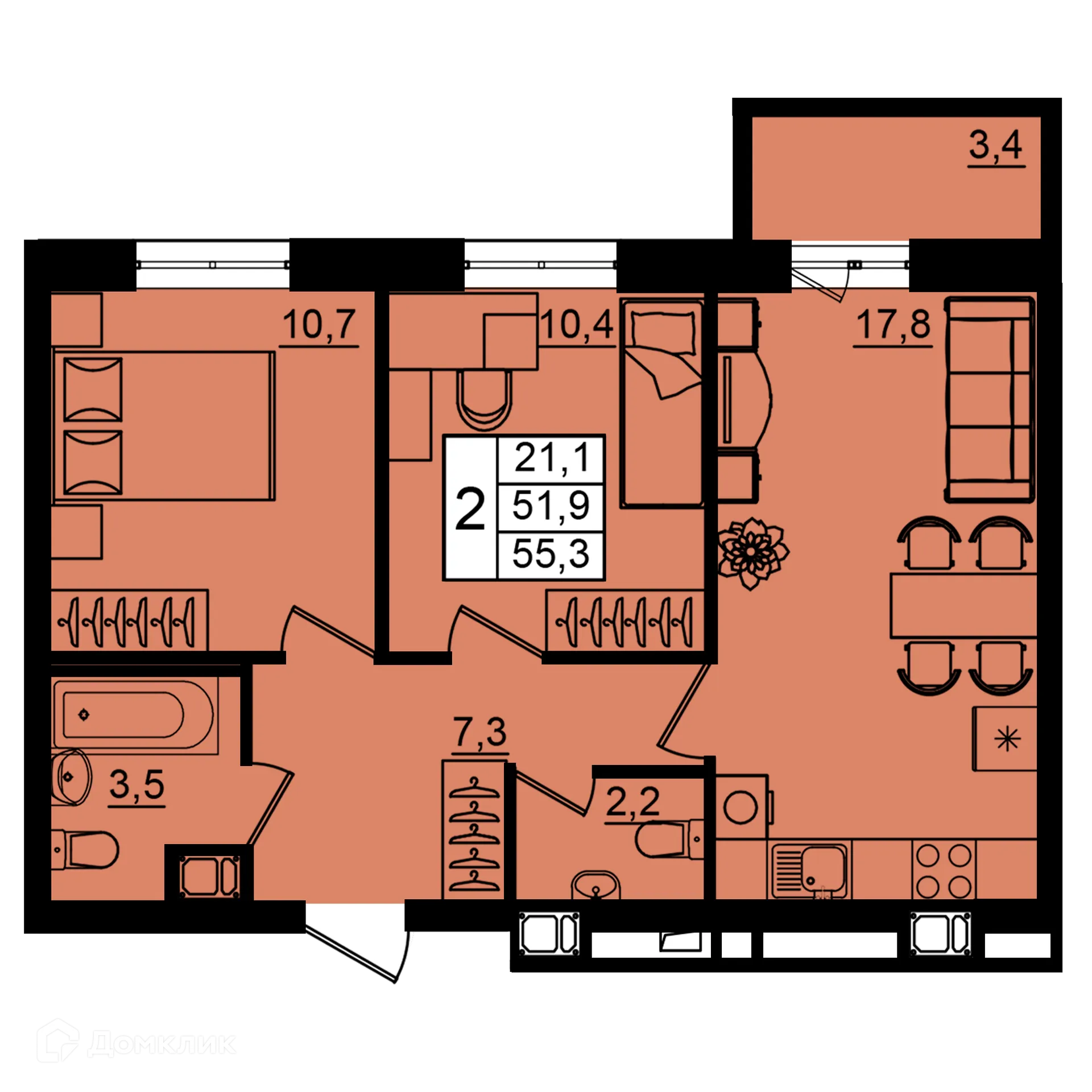 Фото квартиры в ЖК Рубин