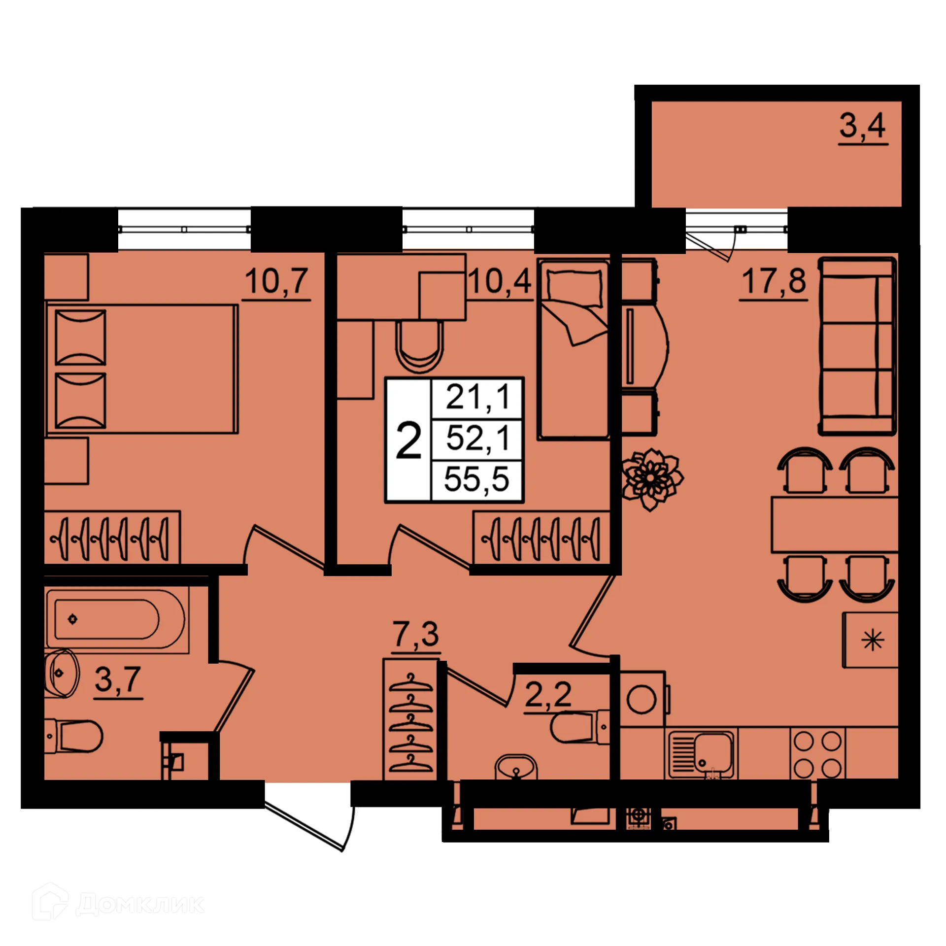 Фото квартиры в ЖК Рубин