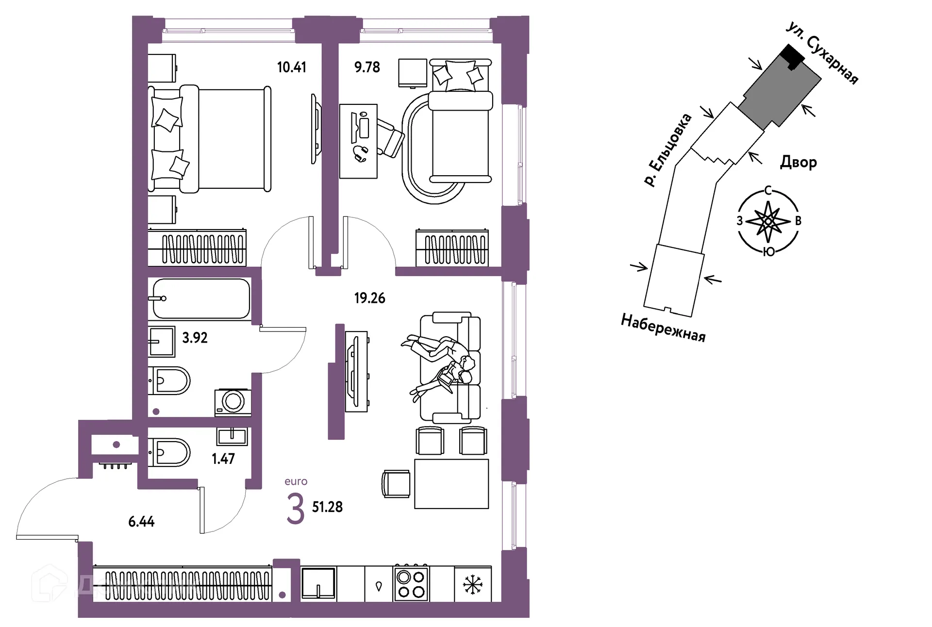 Фото квартиры в ЖК Страна.Береговая