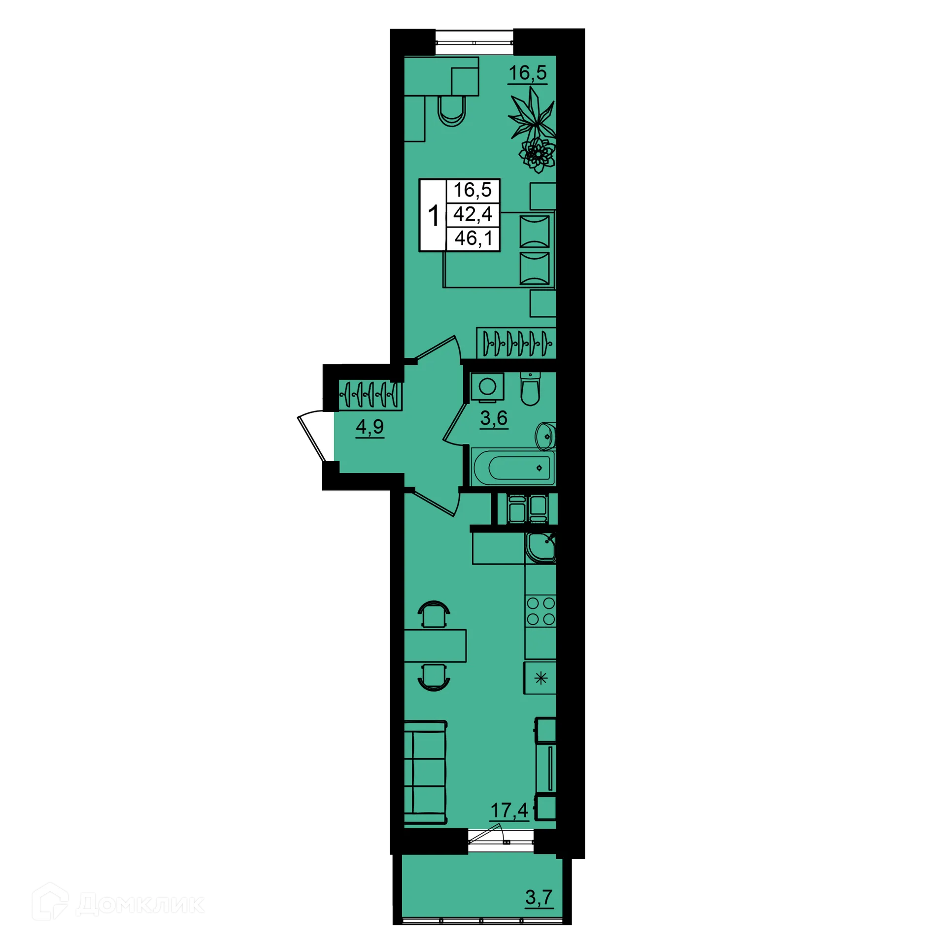 Фото квартиры в ЖК Рубин