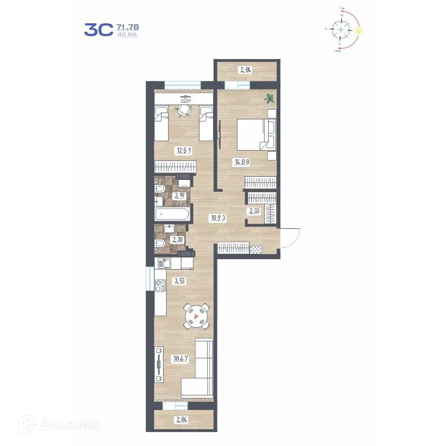 Фото квартиры в ЖК "Радуга Сибири"