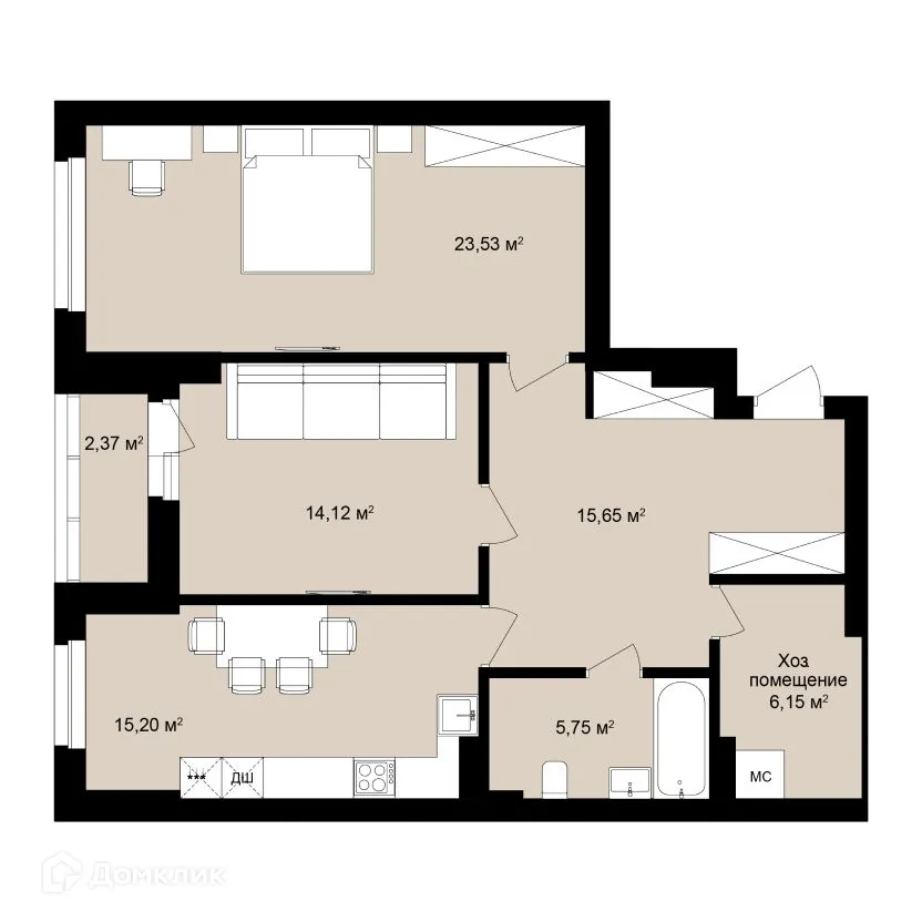 Фото квартиры в ЖК Римский квартал