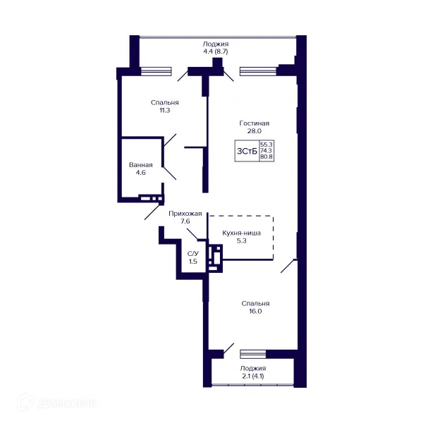 Квартира в ЖК  GORIZONT  (ГОРИЗОНТ)