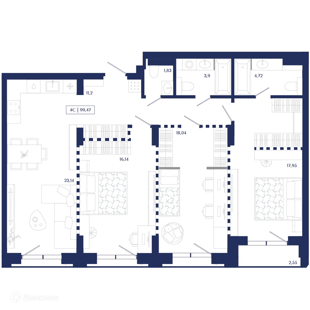 Фото квартиры в ЖК Unity Center (Юнити Центр)