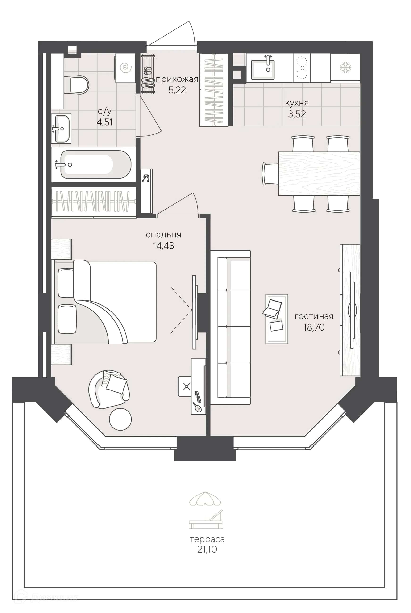 Фото квартиры в ЖК Скандиа. Квартал в Кедровом