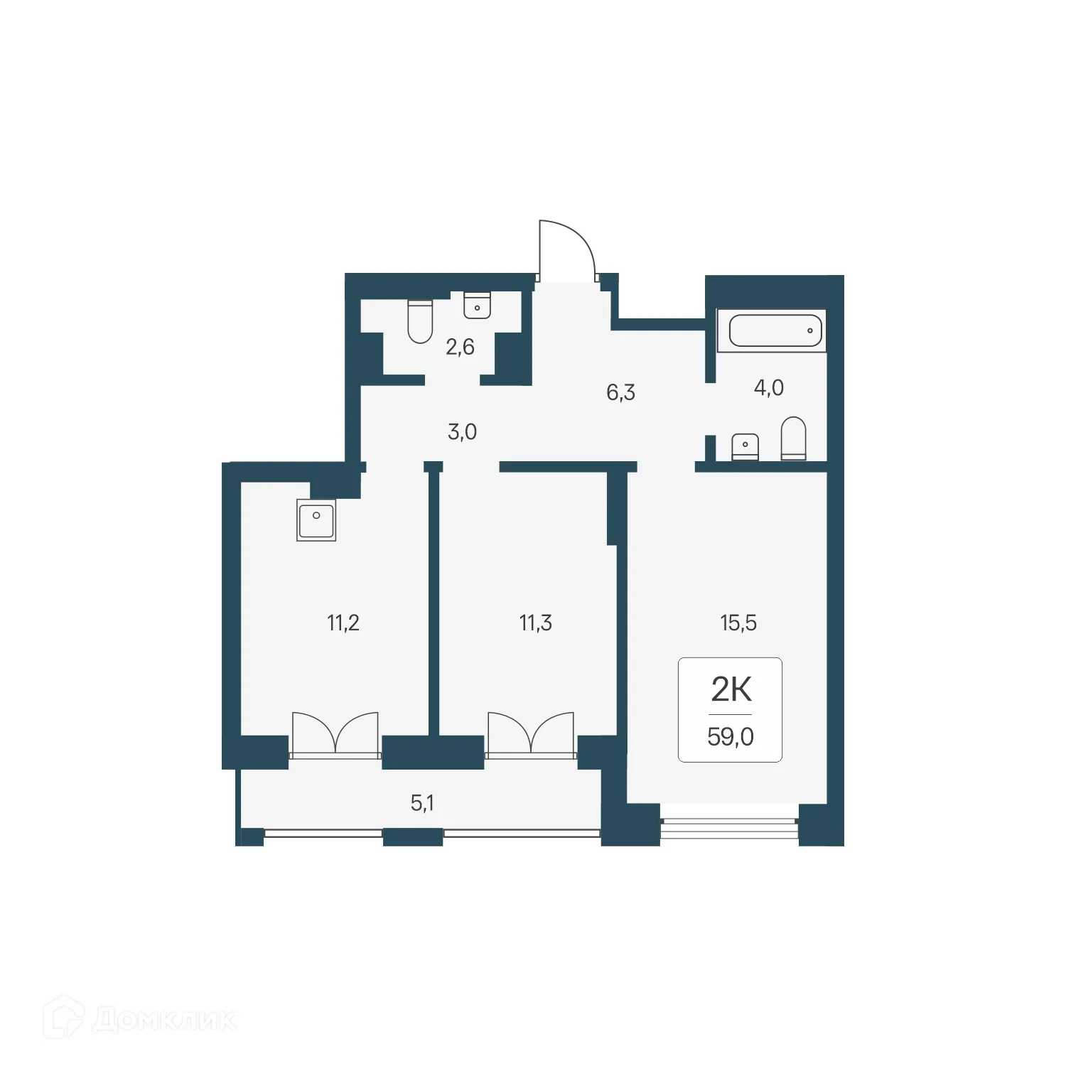 Фото квартиры в ЖК Расцветай на Кропоткина