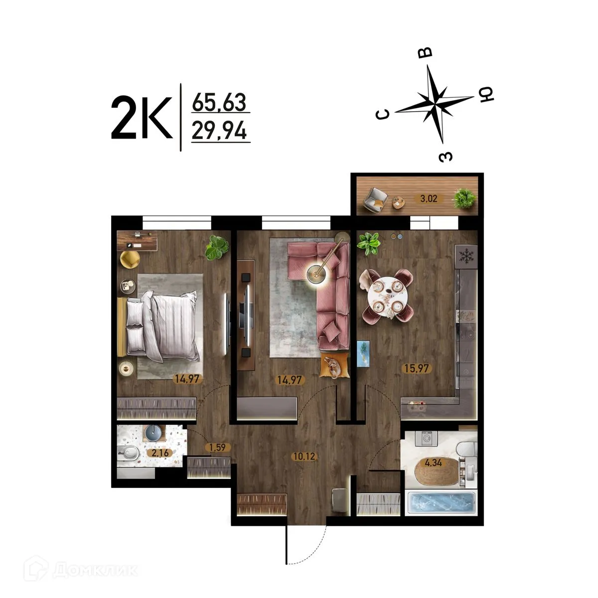 Фото квартиры в ЖК "Радуга Сибири"