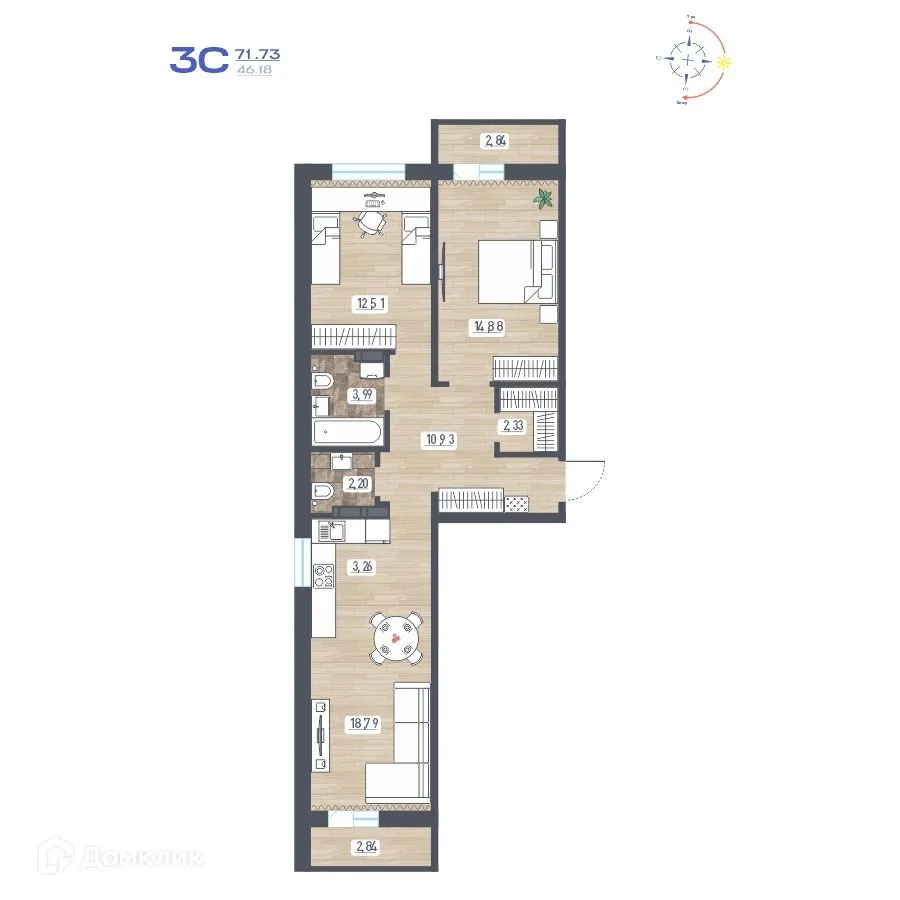 Фото квартиры в ЖК "Радуга Сибири"