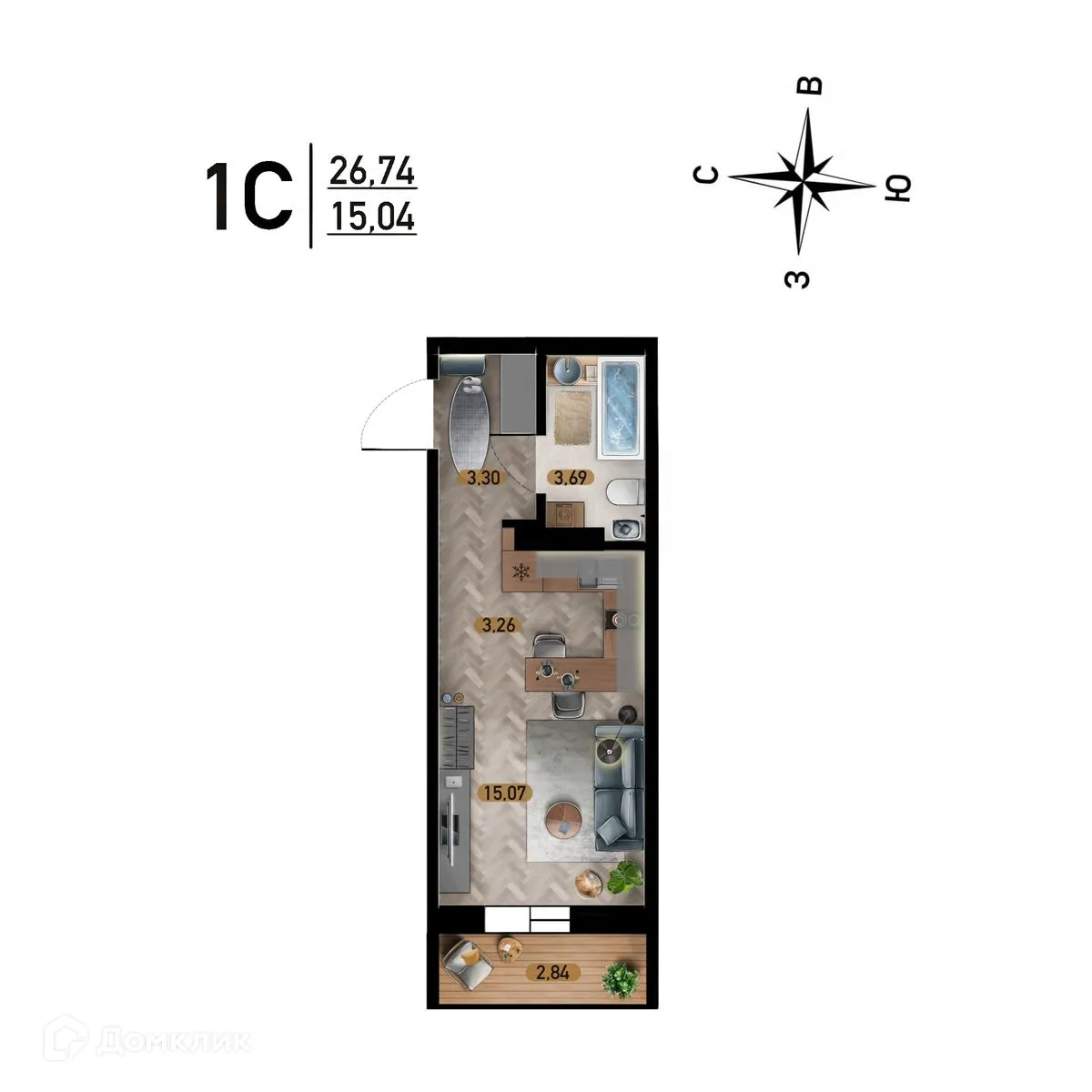 Фото квартиры в ЖК "Радуга Сибири"