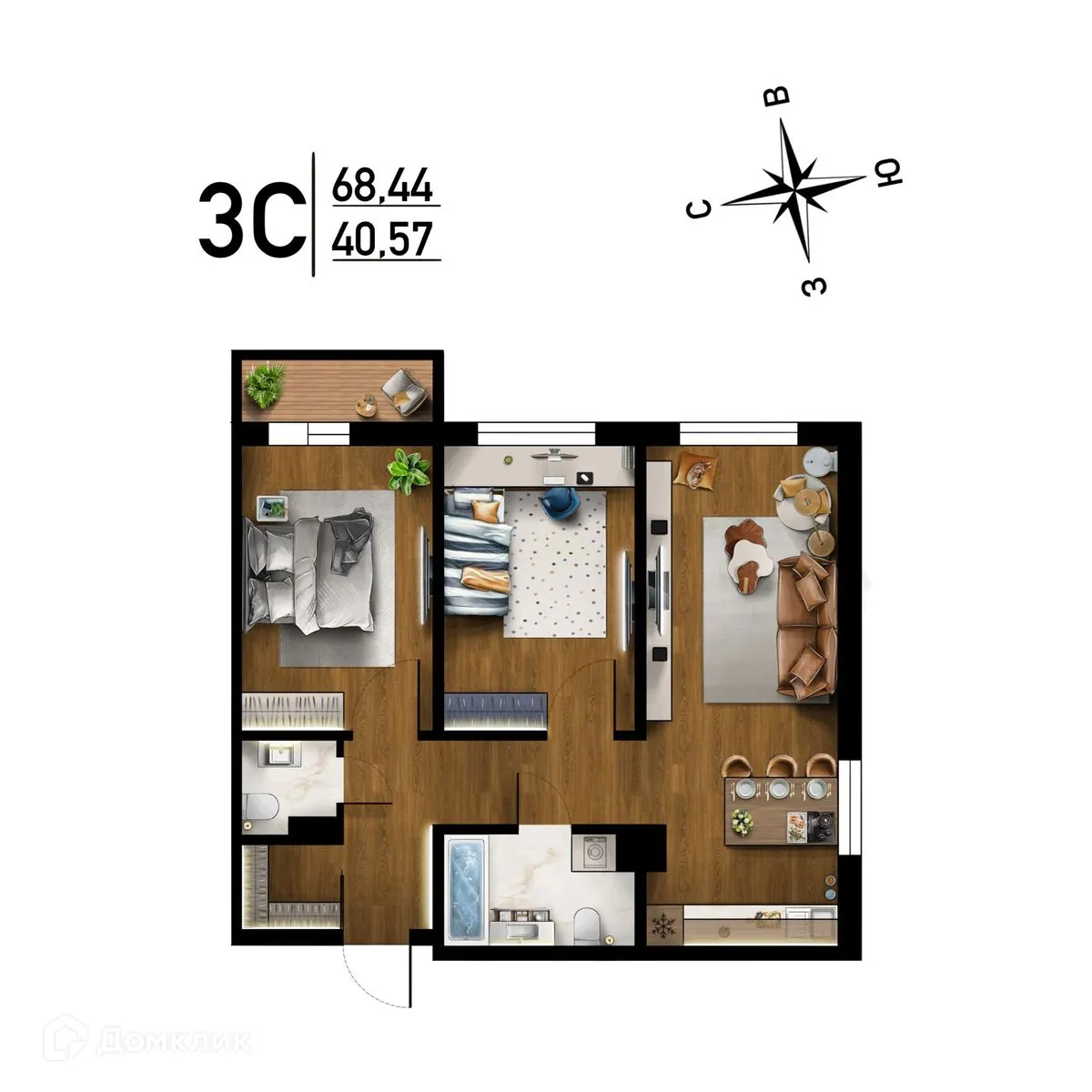 Фото квартиры в ЖК "Радуга Сибири"