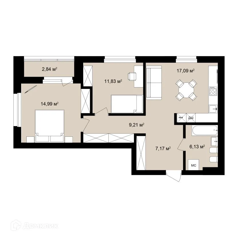 Фото квартиры в ЖК Римский квартал