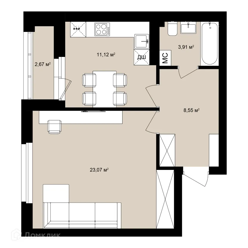 Фото квартиры в ЖК Римский квартал