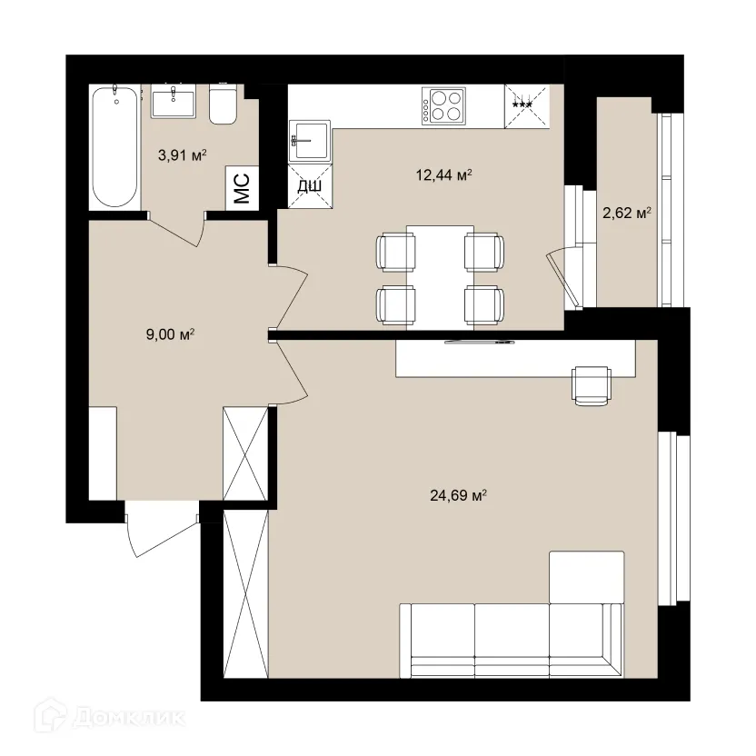 Фото квартиры в ЖК Римский квартал