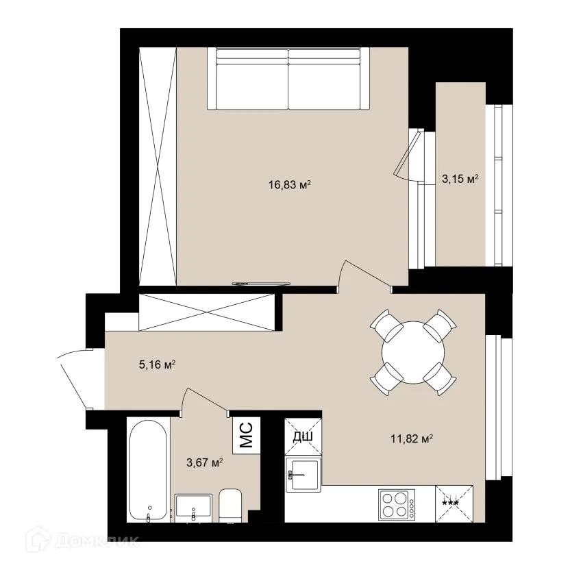 Фото квартиры в ЖК Римский квартал