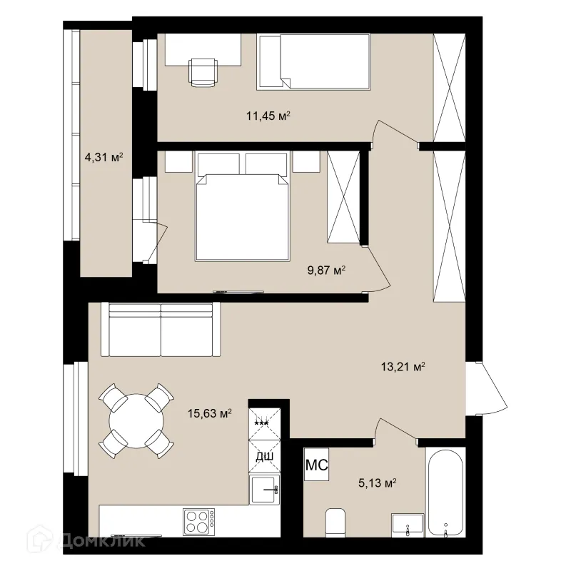 Фото квартиры в ЖК Римский квартал