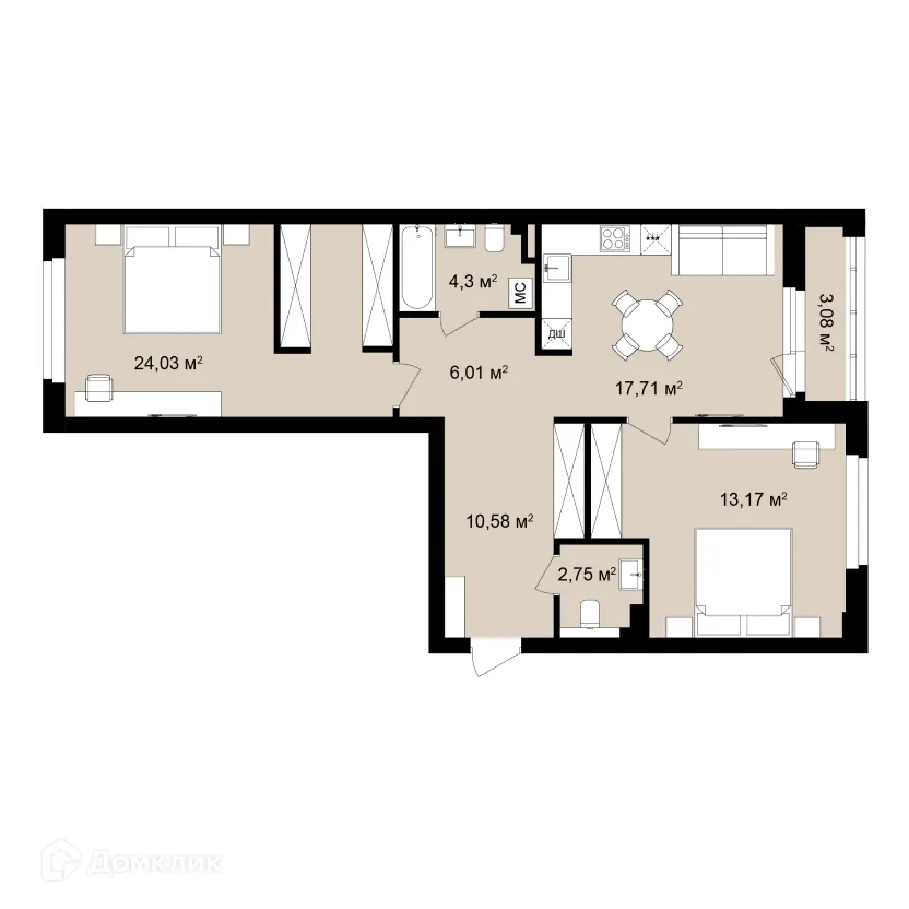 Фото квартиры в ЖК Римский квартал