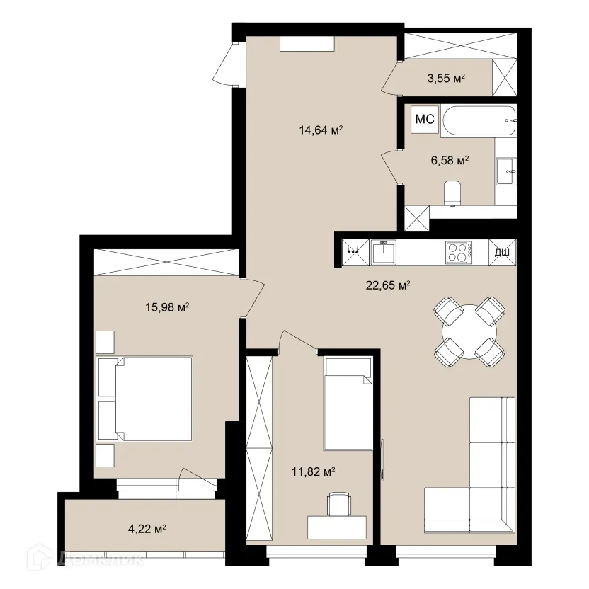 Фото квартиры в ЖК Римский квартал