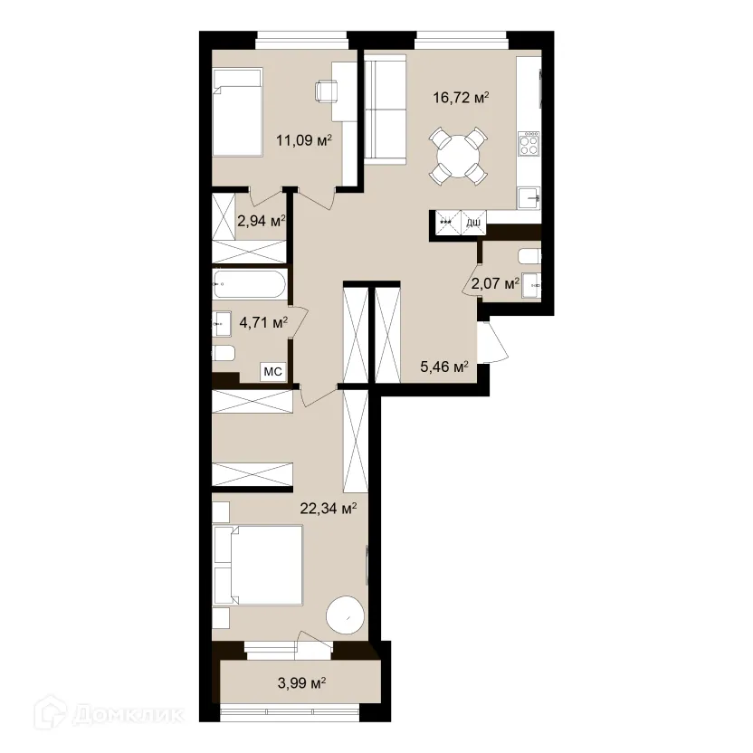 Фото квартиры в ЖК Римский квартал