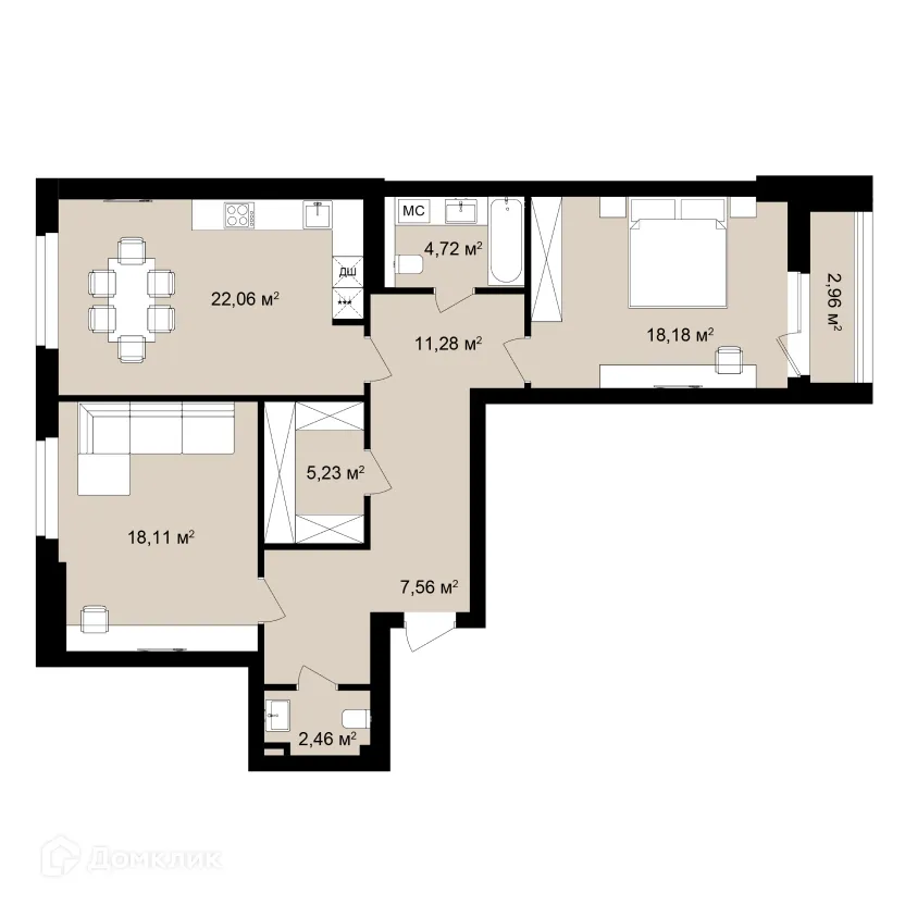 Фото квартиры в ЖК Римский квартал