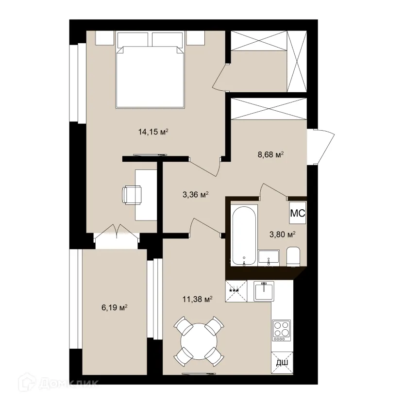 Фото квартиры в ЖК Римский квартал