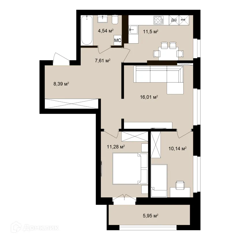 Фото квартиры в ЖК Римский квартал