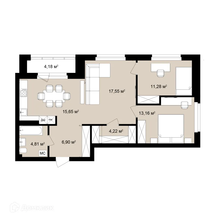 Фото квартиры в ЖК Римский квартал