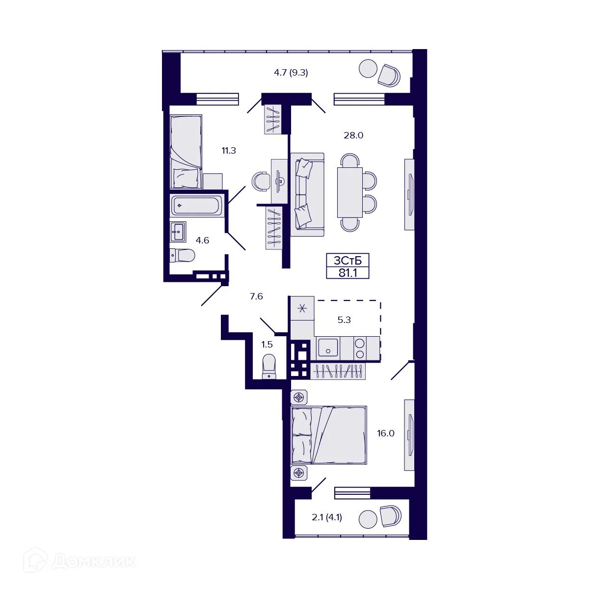 Фото квартиры в ЖК  GORIZONT  (ГОРИЗОНТ)