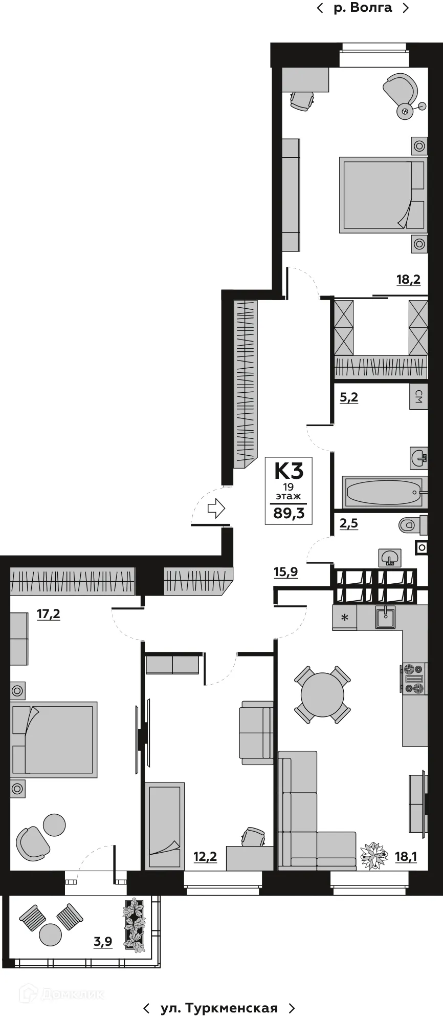 Фото квартиры в ЖК Волго-Дон
