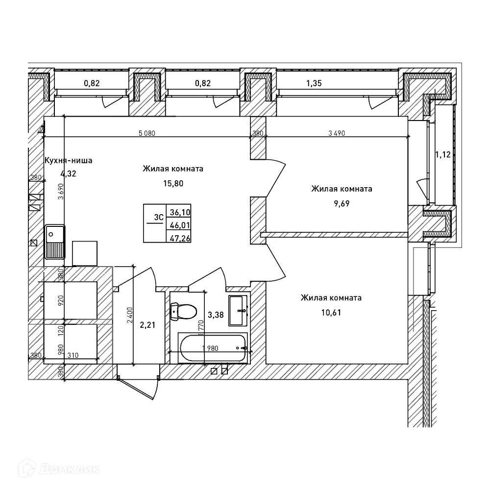 Фото квартиры в ЖК Комсомольский проспект