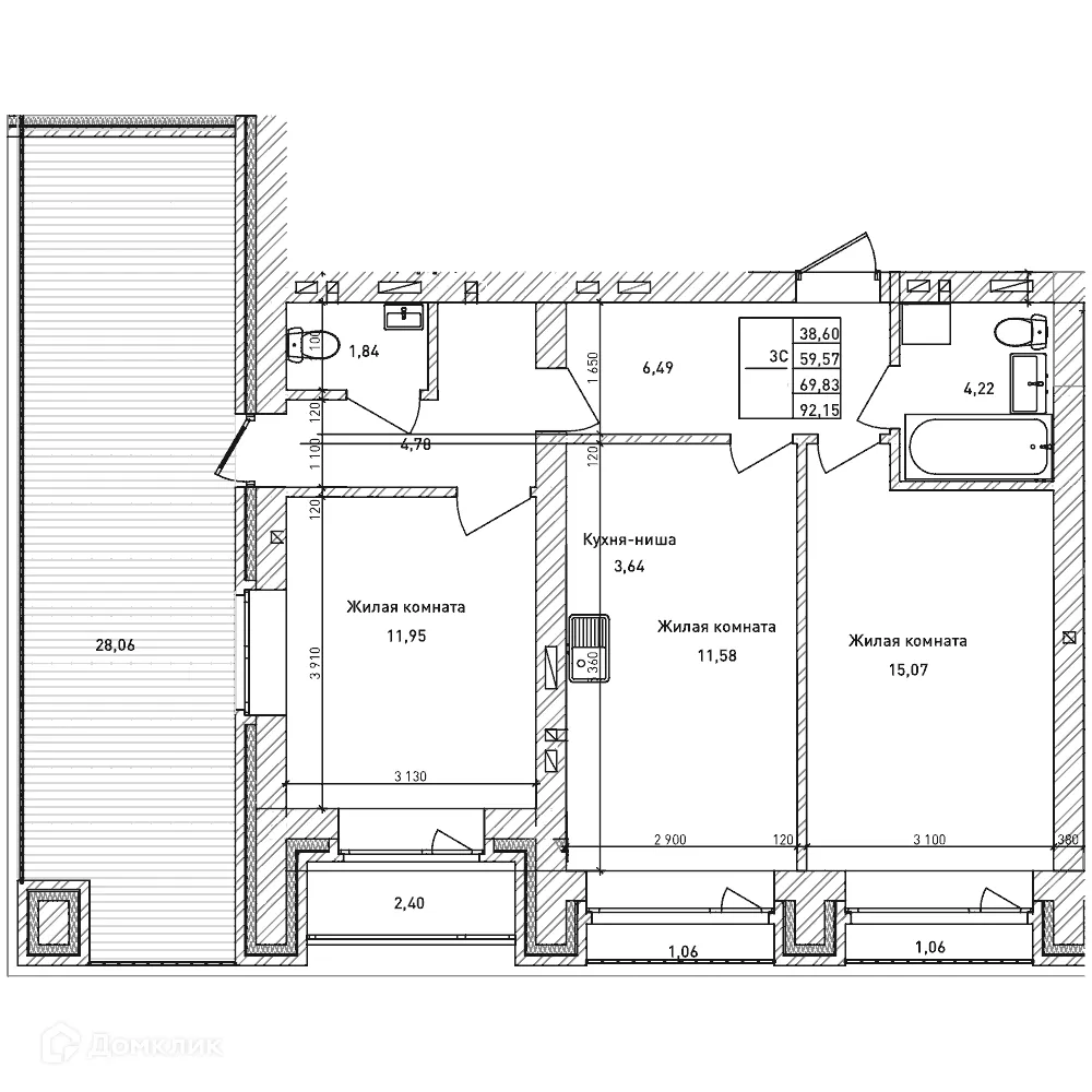 Фото квартиры в ЖК Комсомольский проспект