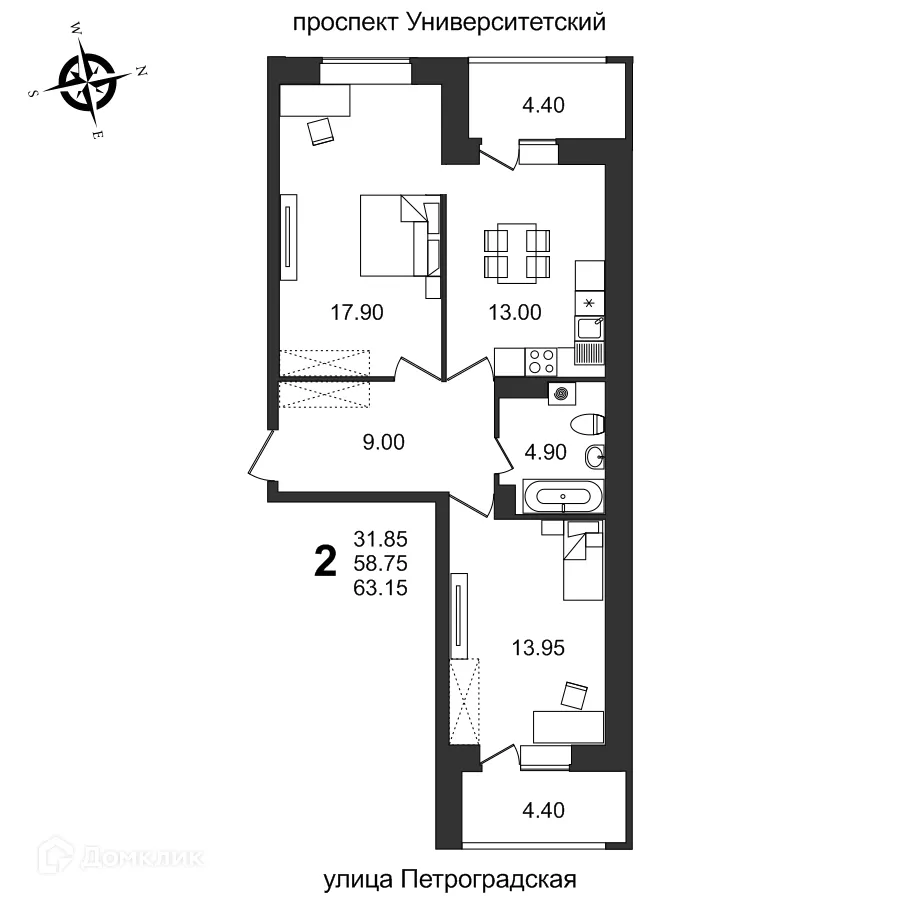 Фото квартиры в ЖК "Балтийский"
