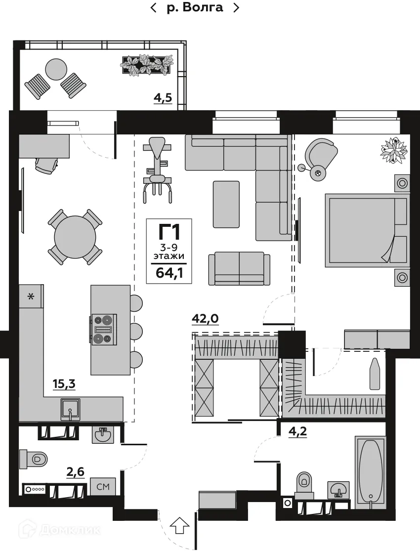 Фото квартиры в ЖК Волго-Дон